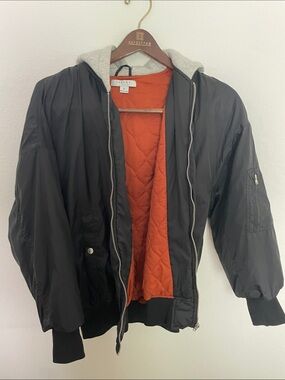 FAVLUX Black Jacket with Rust-Orange Quilted Lining